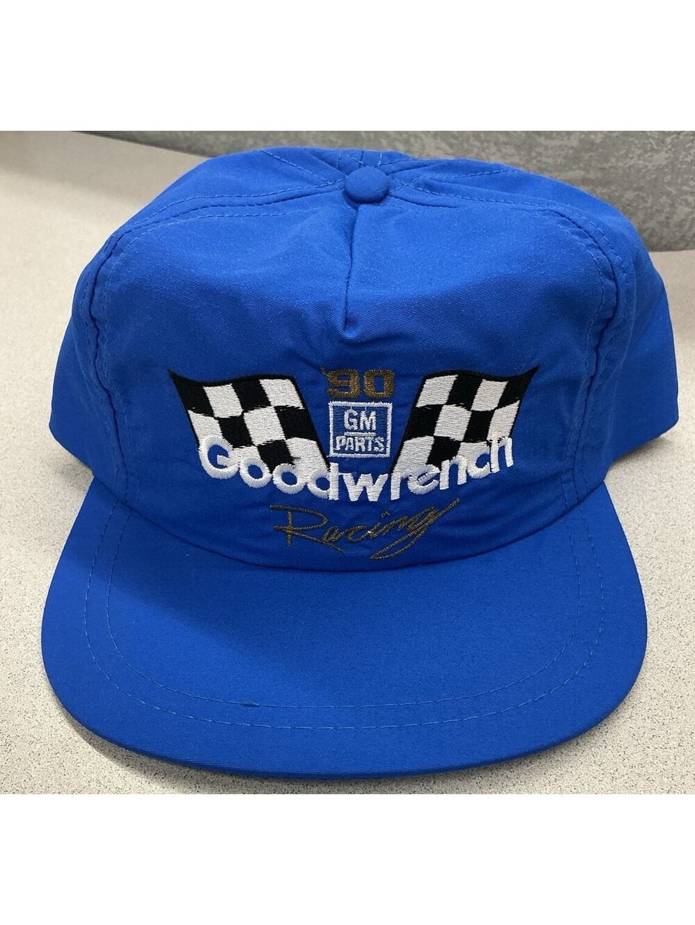 Vintage 1990 Goodwrench Racing hat cap GM PARTS blue Strap Back like new